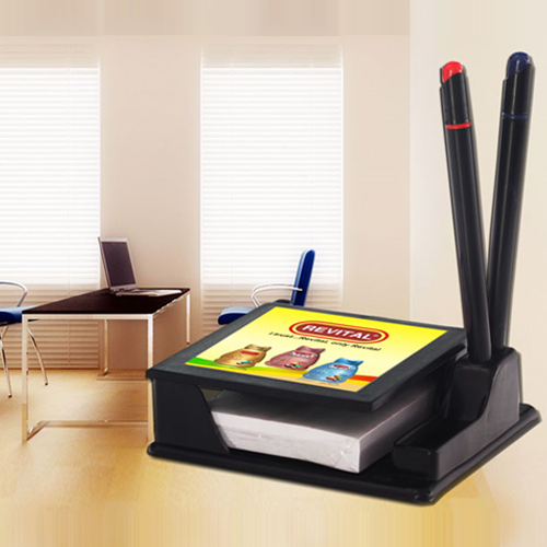 Creative Pen Stand with 2 Ball Pen & Pad