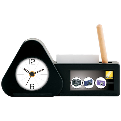 Plastic Table Top with clock, pad,pen