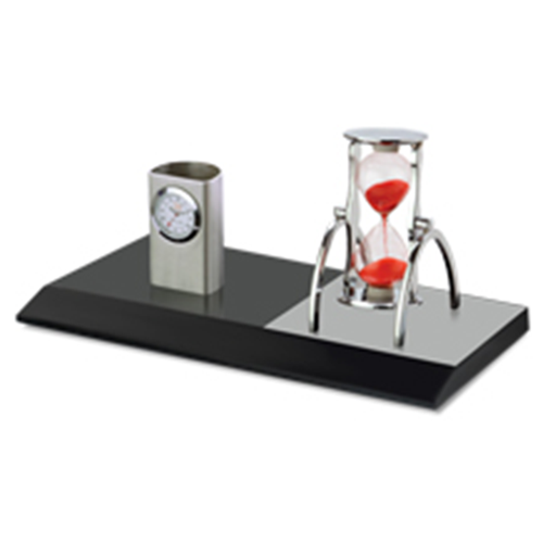 3 IN 1 Pen Stand,Clock and Rotating Sand timer