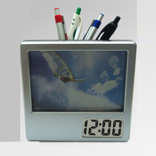 Photoframe with digital clock and penstand